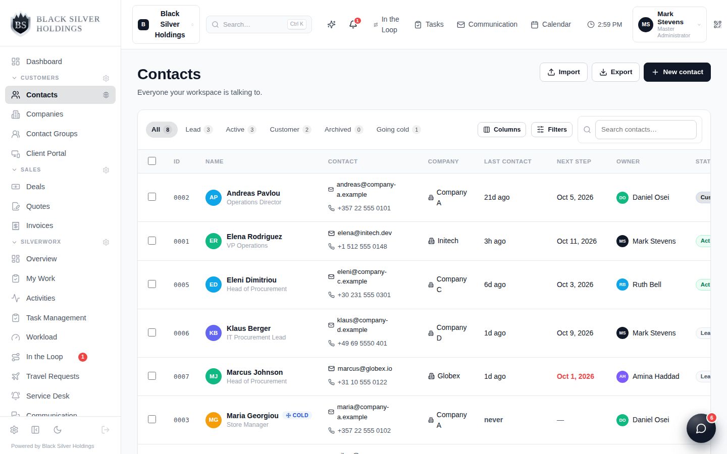 CRM contacts